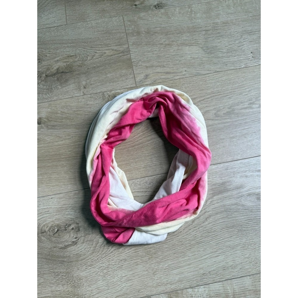 EUC Womens Pure Jill‎ circle ombre scarf pink yellow 100% pima cotton coastal